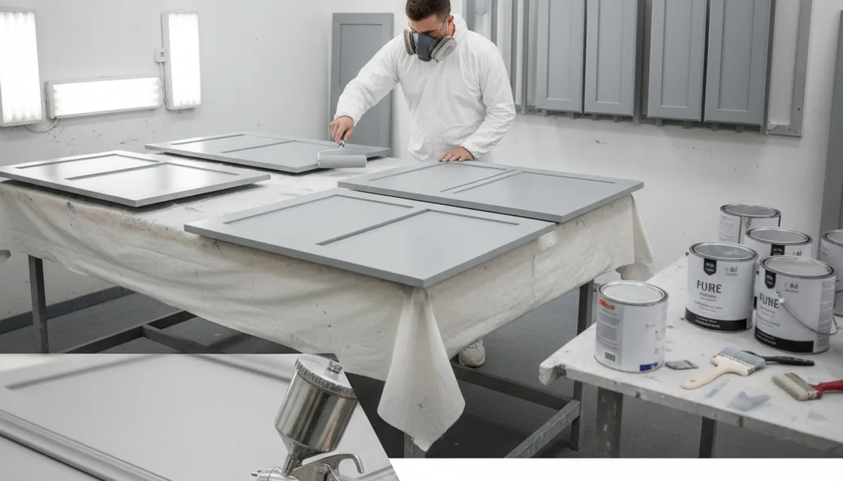Cabinet painting in Pasadena, CA for kitchen cabinet refinishing with durable, sun-resistant finish