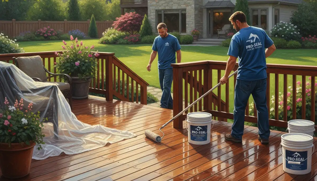 Deck sealing service in Pasadena, CA by Pasadena Paint Pros protecting wood from UV and moisture