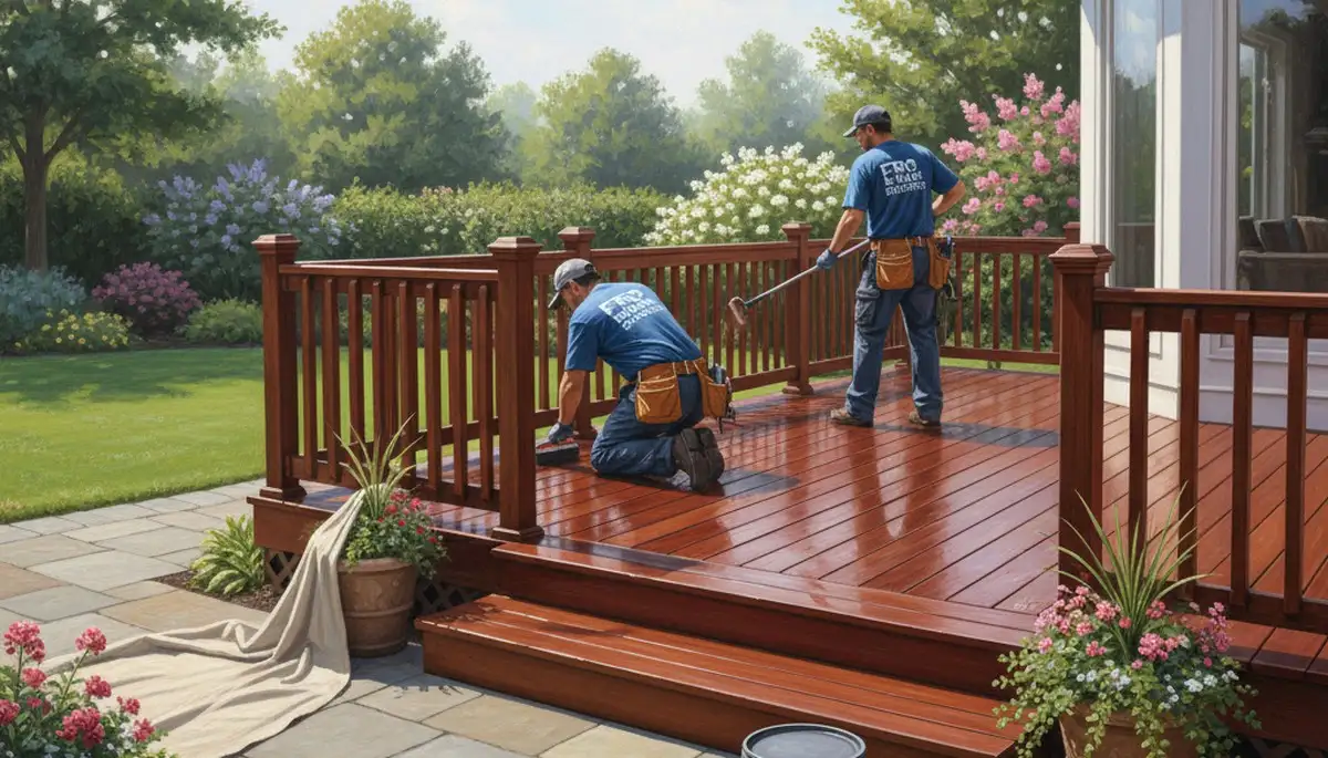 Professional deck staining service in Pasadena, CA for wood deck protection and curb appeal