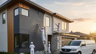 Pasadena, CA exterior house painting by professional painters on a residential home