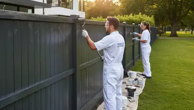 Pasadena, CA fence painting by local painters protecting wood with fresh exterior finish