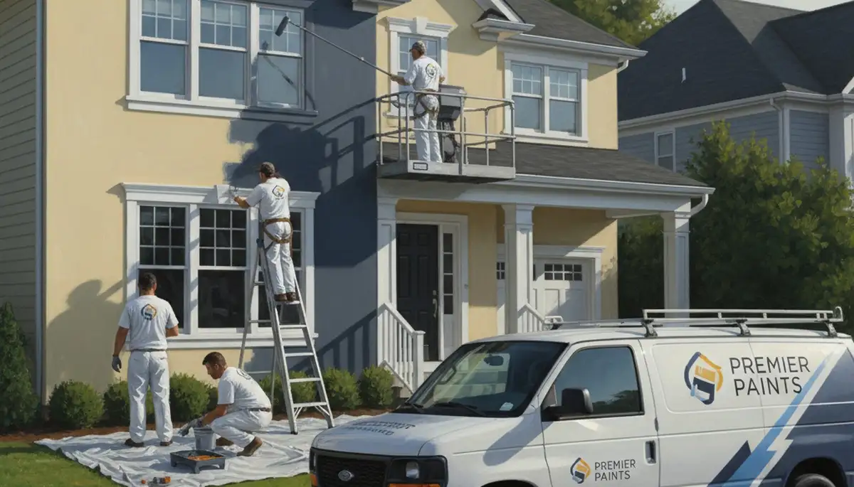 Pasadena, CA house painting contractor applying durable exterior finish on a local home
