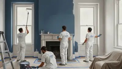 Pasadena, CA interior house painting service by professional painters applying durable finishes