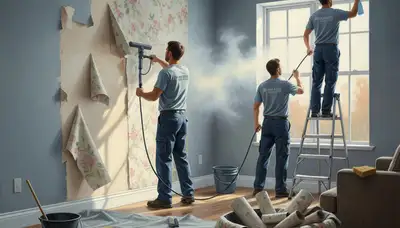 Pasadena, CA wallpaper removal service prepping walls for a smooth paint finish